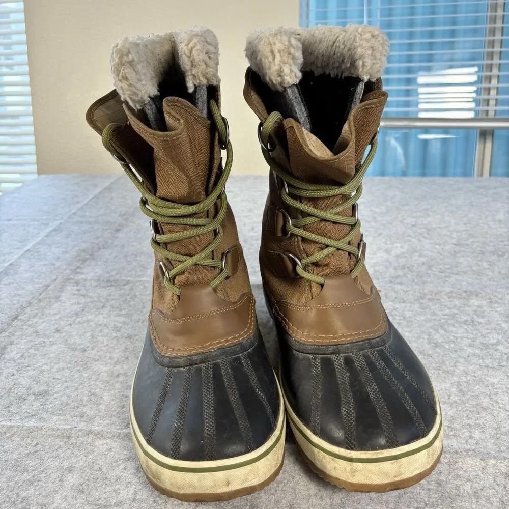 Sorel 1964 Pac Nylon Winter Waterproof Boots Mens 10 Brown NM1440-260 MSRP $180